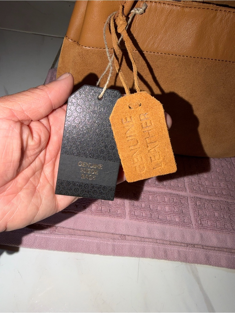 Genuine Suede Shoulder Bag – New with Tags - Picture 9 of 11